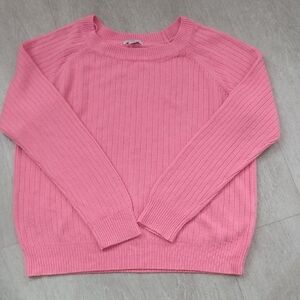 Pink Ribbed Women's Sweater M